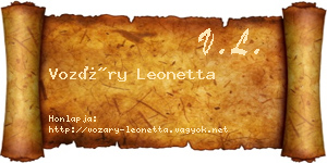 Vozáry Leonetta névjegykártya